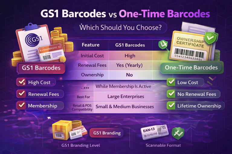 GS1 Barcodes vs One-Time Barcodes – Which Should You Choose